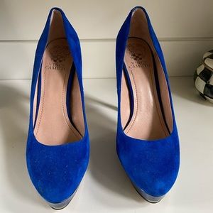 Vince Camuto blue platform pumps, good condition